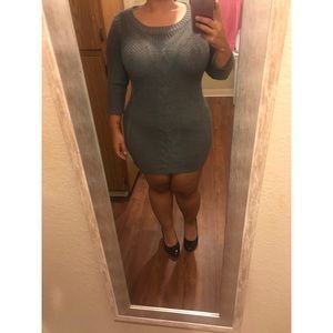 SHORT GRAY SWEATER DRESS!! COZY AND WARM!